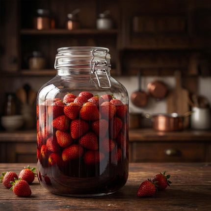 Set of 2 Large Glass Preserving Jars with Lids, 3L
