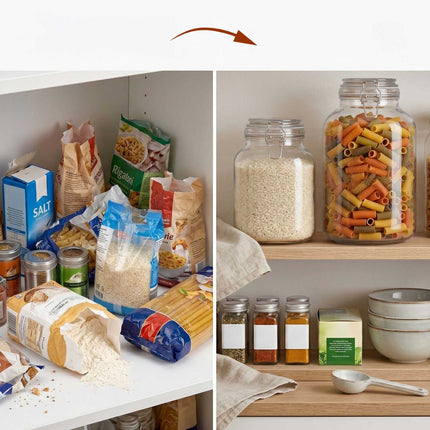 Set of 2 Large Glass Preserving Jars with Lids, 3L