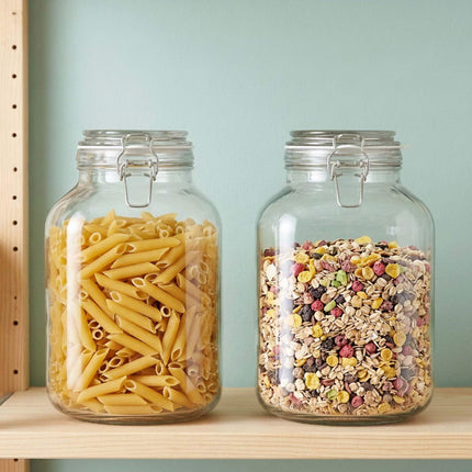 Set of 2 Large Glass Preserving Jars with Lids, 3L