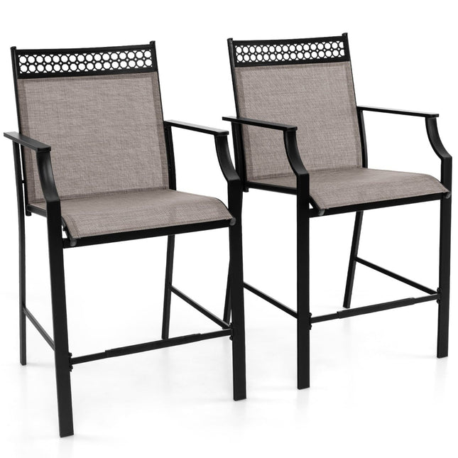 2er-Set Outdoor Barhocker, schnell trocknender Stoff, 63 cm