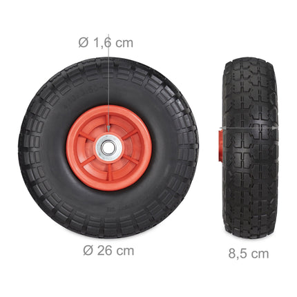 2er Set PU-Schubkarrenreifen 4.1/3.5-4