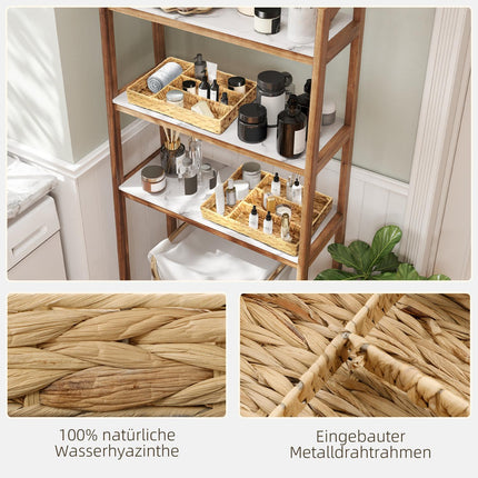Aufbewahrungskörbe aus Wasserhyazinthe, 2er-Set, Naturholz