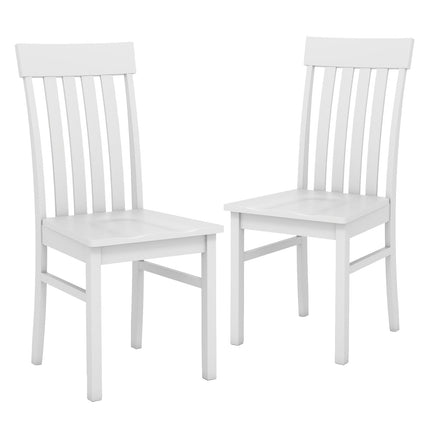 2er-Set weiße Esszimmerstühle ohne Armlehnen, ergonomisches Design