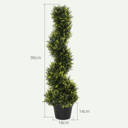 Große 90 cm Zedern-Spiralpflanze im Topf – Deko für drinnen und draußen