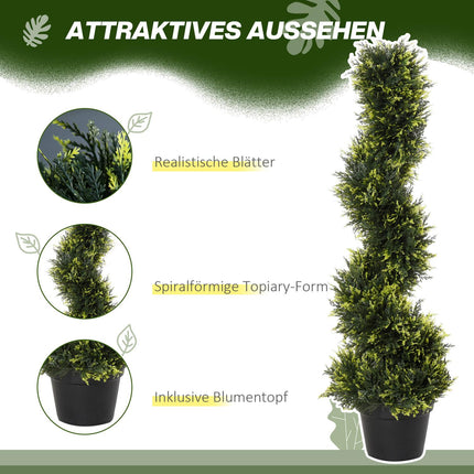 Große 90 cm Zedern-Spiralpflanze im Topf – Deko für drinnen und draußen
