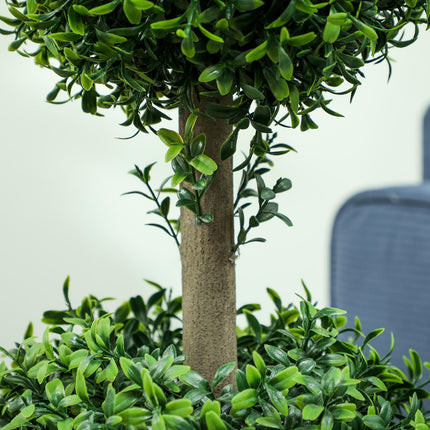 Sada 2 ks umělých rostlin, umělý buxus, s UV ochranou, s květináčem, zelená