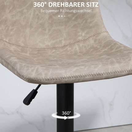 Lot de 2 tabourets de bar, tabourets de bistrot avec repose-pieds, chaise de bar pivotante, tabourets de cuisine réglables en hauteur avec revêtement en simili cuir, pour salon, salle à manger, beige