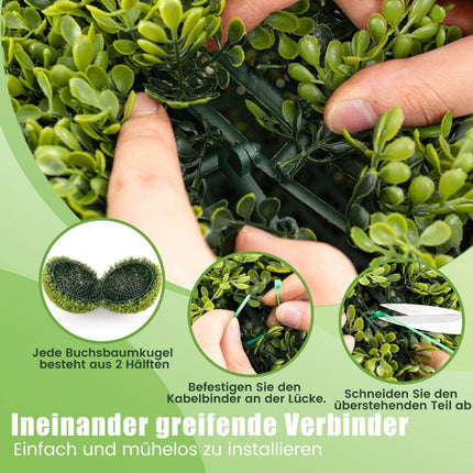 2er Set Buchsbaumkugeln 39 cm Buchsbaumkugeln UV-beständig dekorative Kugelpflanzen fürs Zuhause