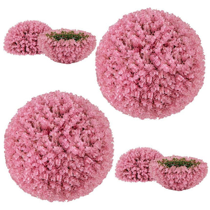Set of 2 boxwood balls 44 cm artificial plant eucalyptus boxwood ball grass ball plant ball pink