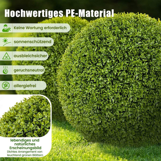 2er Set Buchsbaumkugeln 50cm Buchsbaumkugeln UV-beständig Deko-Kugelpflanzen fürs Zuhause