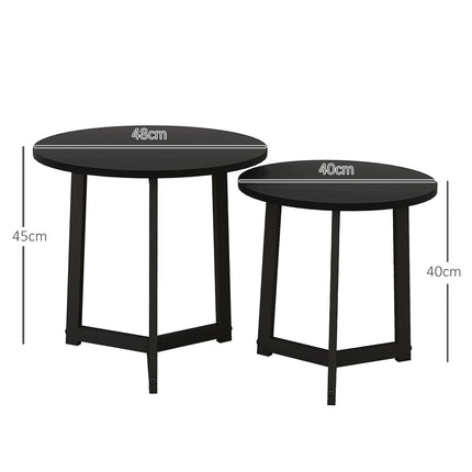 Runder Couchtisch mit Stahlgestell – modernes schwarzes Design