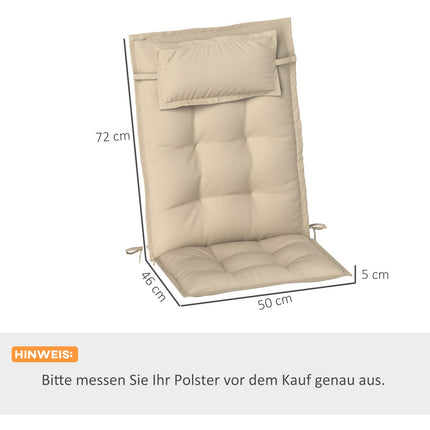 Water-repellent cushions for garden chairs, set of 2