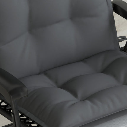 Water repellent dark gray sun lounger cushions - set of 2