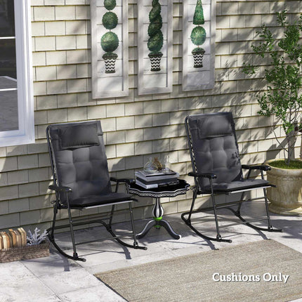 Water repellent dark gray sun lounger cushions - set of 2