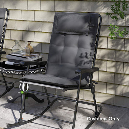 Water repellent dark gray sun lounger cushions - set of 2