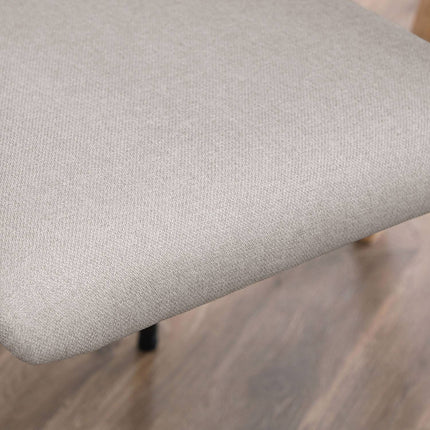 Beige gepolsterte Esszimmerstühle, 2er-Set – Stahlbeine, 54x54x84 cm