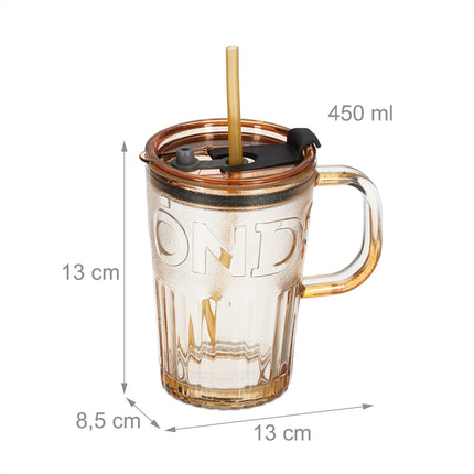 Set of 2 drinking glasses with handles