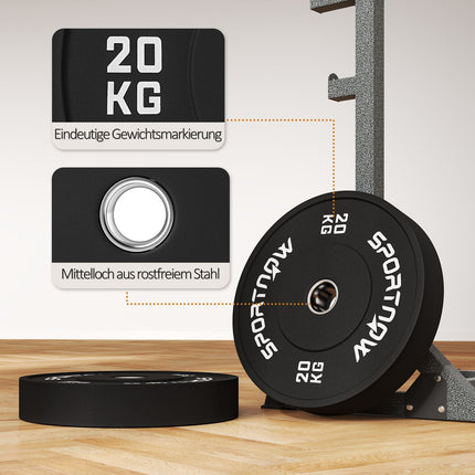 Ein Paar 20-kg-Hantelscheiben, schwarz, 50-mm-Loch