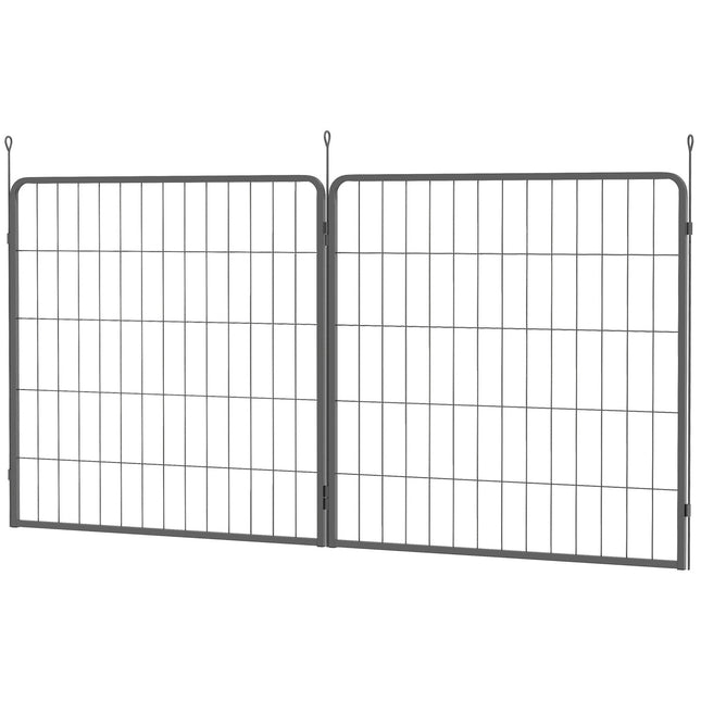Venkovní plotové panely pro psy, sada 2 ks – 80 x 80 cm, černá