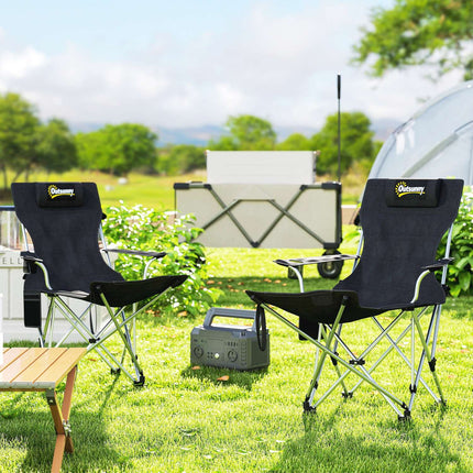 Klappbare Campingstühle mit Fußstütze & Getränkehalter – 120 kg