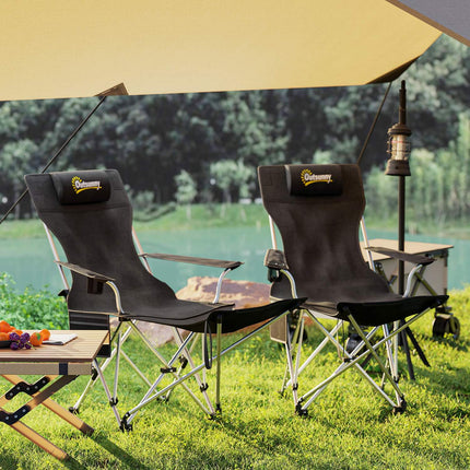 Klappbare Campingstühle mit Fußstütze & Getränkehalter – 120 kg