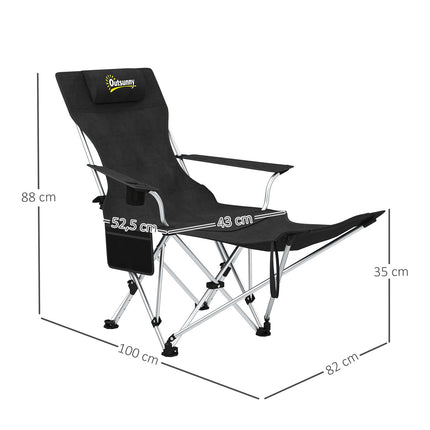 Klappbare Campingstühle mit Fußstütze & Getränkehalter – 120 kg