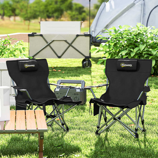 Set van 2 opvouwbare campingstoelen, visstoelen met afneembare voetsteun, hoofdsteun, bekerhouder, tuinstoel, draagvermogen 120 kg, ligstoel voor volwassenen, klapstoel, campingstoelen, strandstoel