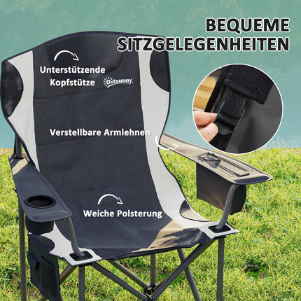 Klappbare Campingstühle Set mit Armlehnen & Kühltasche