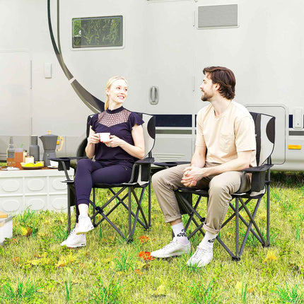 Klappbare Campingstühle Set mit Armlehnen & Kühltasche