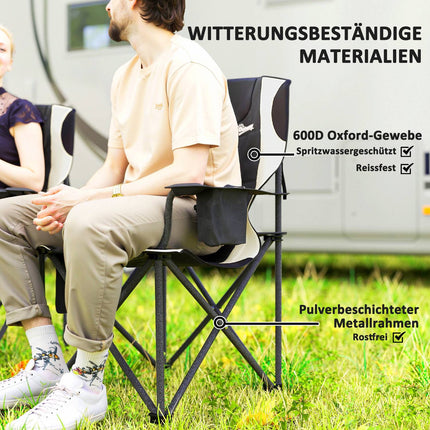 Klappbare Campingstühle Set mit Armlehnen & Kühltasche