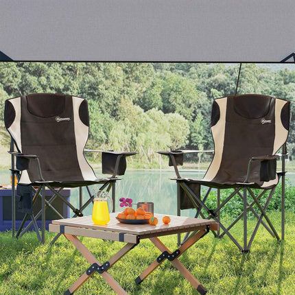 Klappbare Campingstühle Set mit Armlehnen & Kühltasche