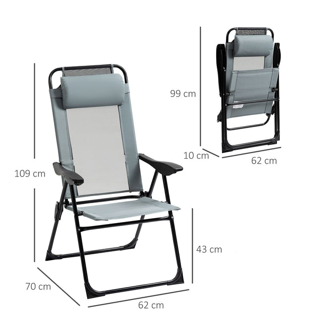 Klappbare Gartenstühle, verstellbare Rückenlehne, 120 kg Tragkraft