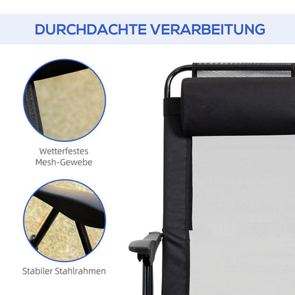 Klappbare Gartenstühle mit verstellbarer Rückenlehne, 120 kg Traglast