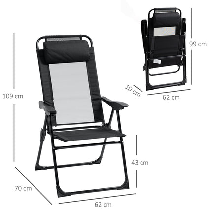 Klappbare Gartenstühle mit verstellbarer Rückenlehne, 120 kg Traglast