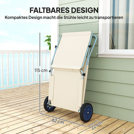 Verstellbare, klappbare Sonnenliegen, wetterfest, beige, 120 kg