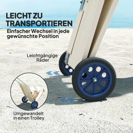 Verstellbare, klappbare Sonnenliegen, wetterfest, beige, 120 kg
