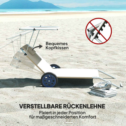 Verstellbare, klappbare Sonnenliegen, wetterfest, beige, 120 kg