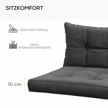 Gartensitzkissen, 10 cm dick, dunkelgrau Polyester