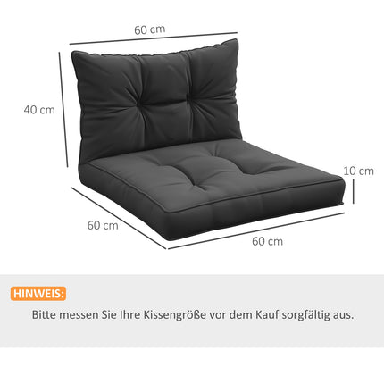 Gartensitzkissen, 10 cm dick, dunkelgrau Polyester