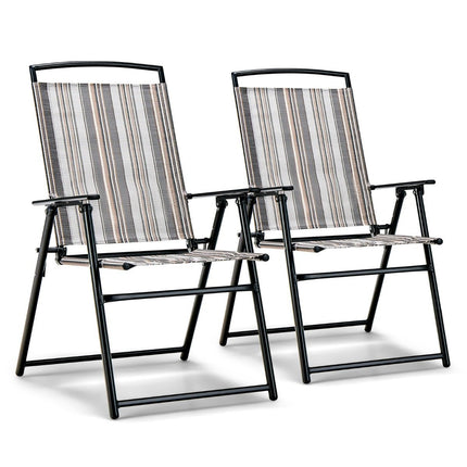 Set van 2 tuinstoelen klapstoelen met armleuningen 51 x 61,5 x 92 cm grijs