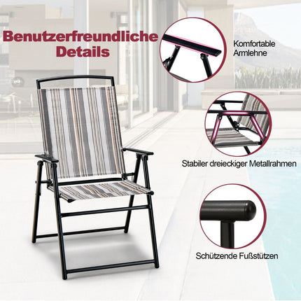 Set van 2 tuinstoelen klapstoelen met armleuningen 51 x 61,5 x 92 cm grijs