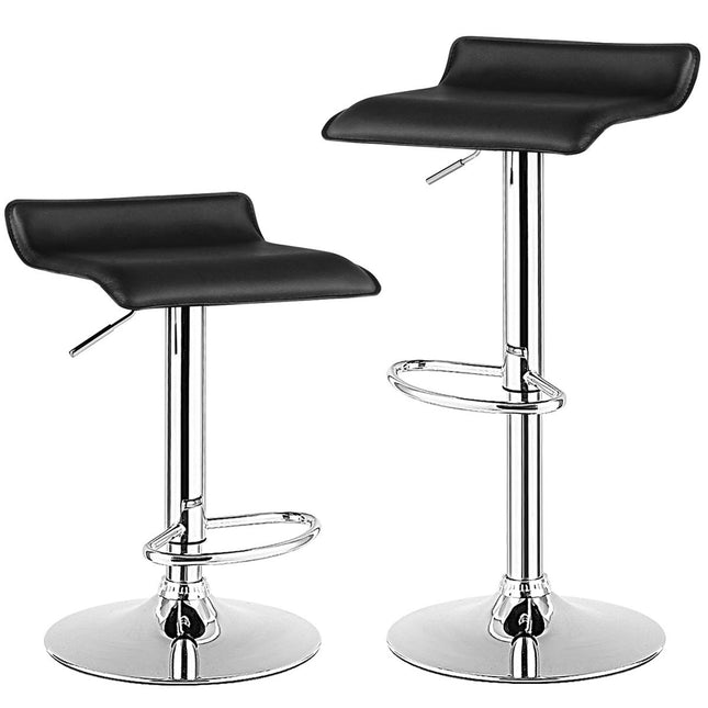2er Set höhenverstellbarer Barhocker mit Rückenlehne &amp; Fußstütze 360° Drehstuhl schwarz
