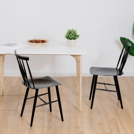2er-Set Esszimmerstühle aus Metall mit 43,5 cm Sitzhöhe, X-förmige Rückenlehne, 2er-Pack industrielle Trattoria-Stühle