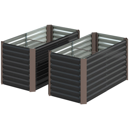 Raised garden bed set, galvanized steel, 120x60x60 cm