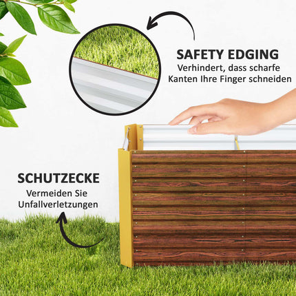 Lot de 2 plates-bandes surélevées, résistantes aux intempéries, plate-bande, châssis froid, jardinière, pot de fleurs, jardinière en acier galvanisé, jardinière pour terrasse et jardin, 120 x 60 x 60 cm