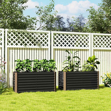 Raised garden bed set, galvanized steel, 120x60x60 cm