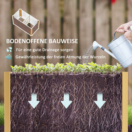 Lot de 2 plates-bandes surélevées, résistantes aux intempéries, plate-bande, châssis froid, jardinière, pot de fleurs, jardinière en acier galvanisé, jardinière pour terrasse et jardin, 120 x 60 x 60 cm