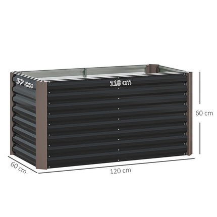 Raised garden bed set, galvanized steel, 120x60x60 cm