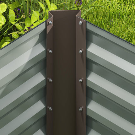 Raised garden bed set, galvanized steel, 120x60x60 cm