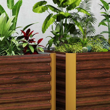 Lot de 2 plates-bandes surélevées, résistantes aux intempéries, plate-bande, châssis froid, jardinière, pot de fleurs, jardinière en acier galvanisé, jardinière pour terrasse et jardin, 120 x 60 x 60 cm